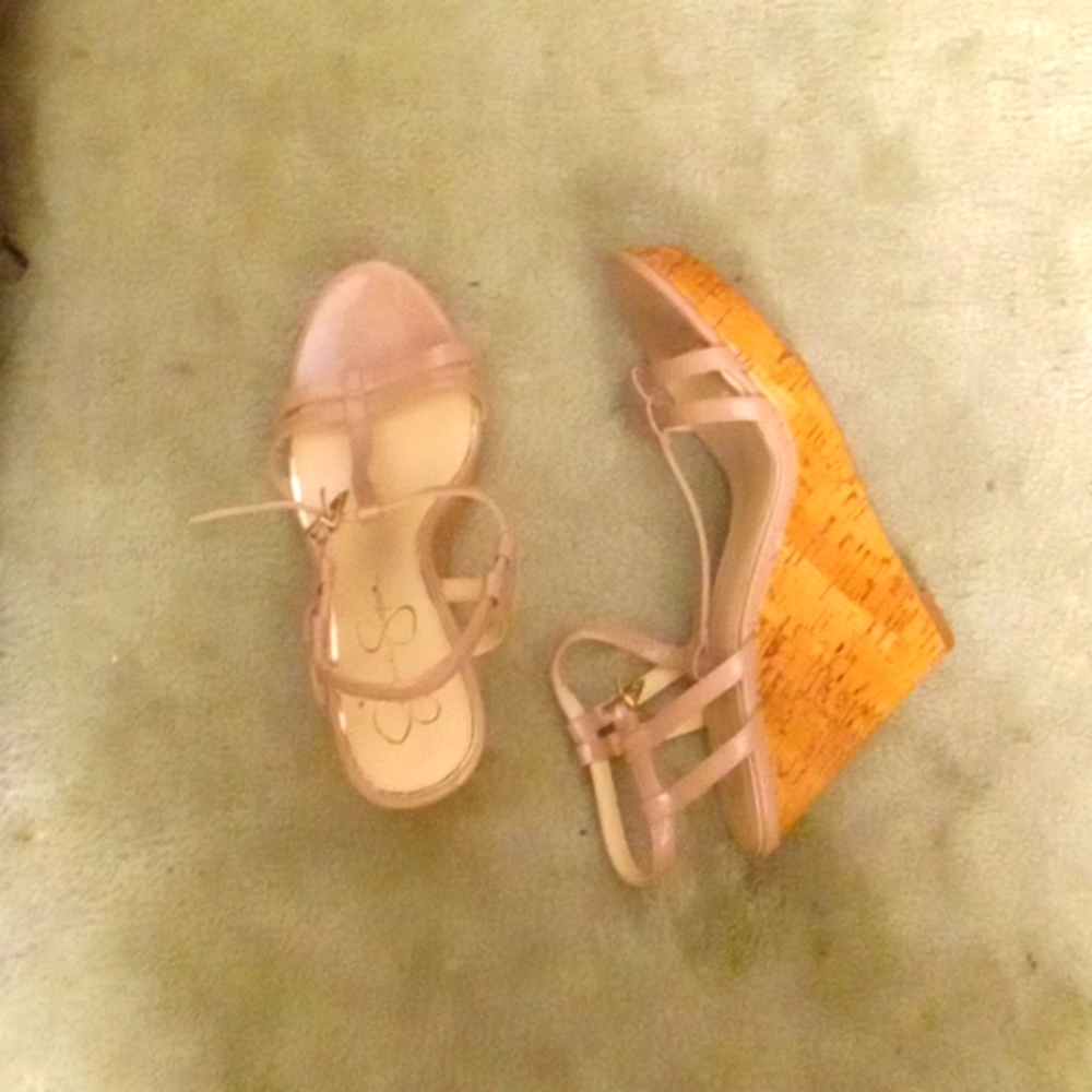 Jessica Simpson Nude Espadrille Wedges